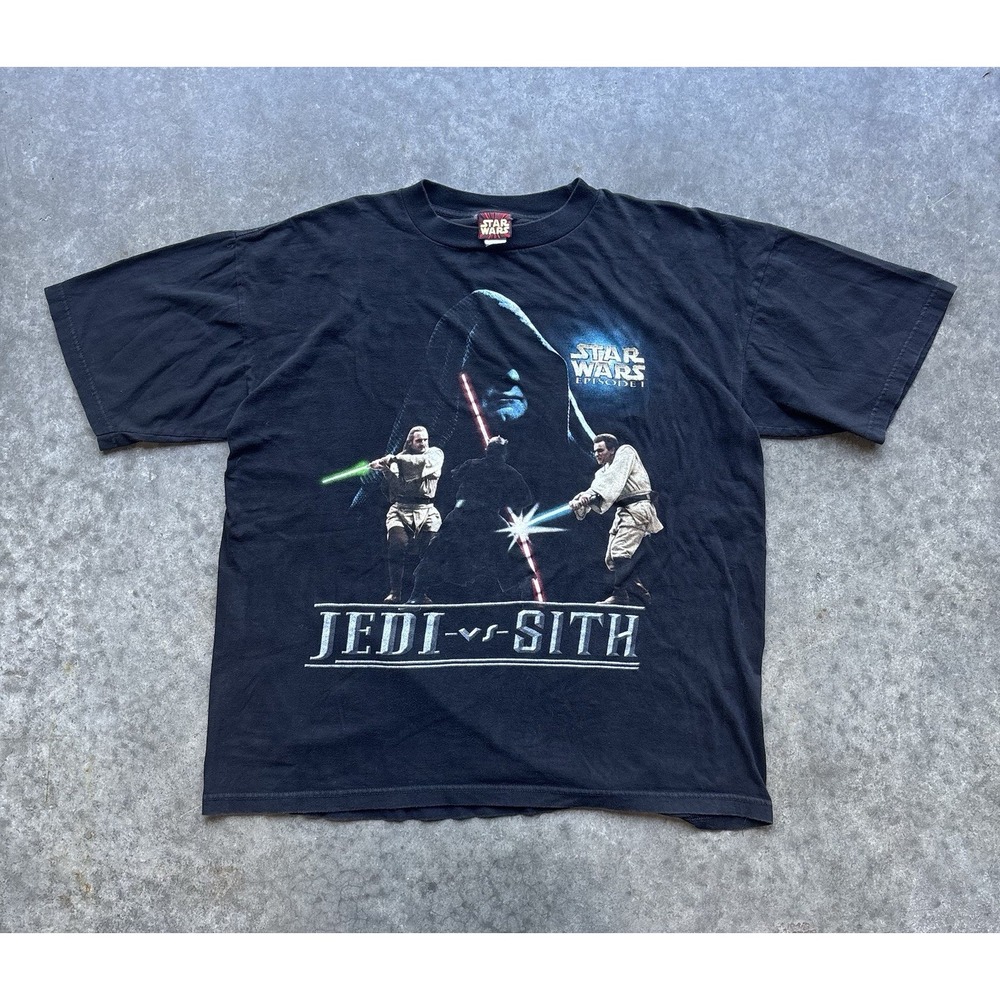 Vtg 1999 Star Wars Episode 1 T-Shirt Jedi vs Sith The Phantom Menace Tee Size XL
